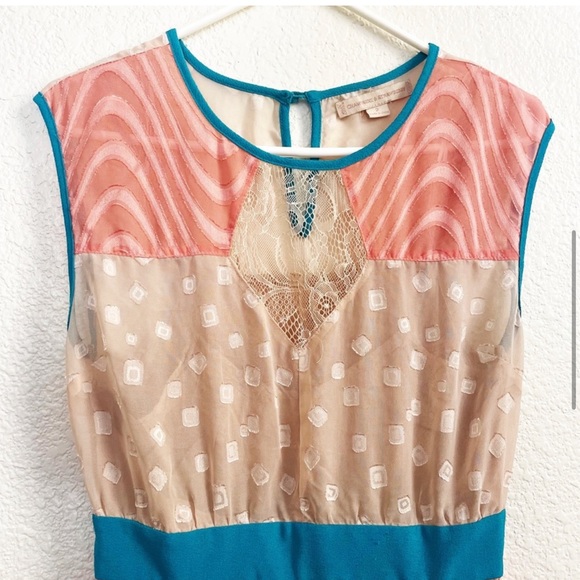 Anthropologie dress- Champagne & Strawberry - Picture 2 of 8